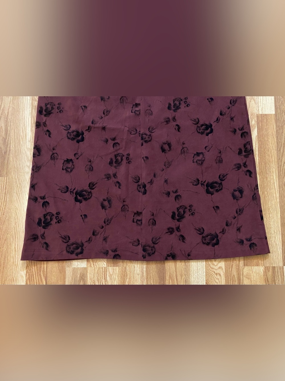C.J. Banks Women's Maroon Floral Print A-Line Skirt Size 24W - Picture 3 of 7